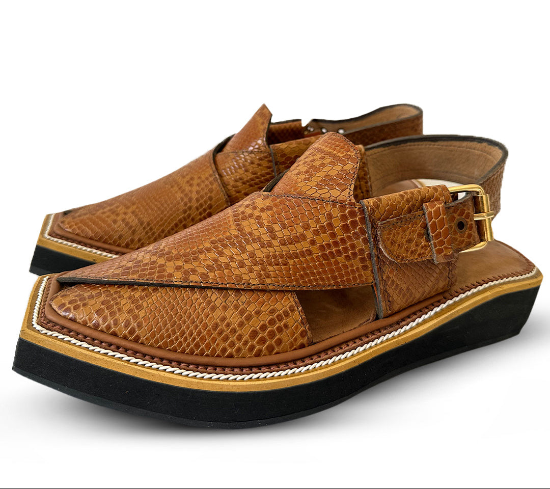 Snake Leather Kaptaan Chappal