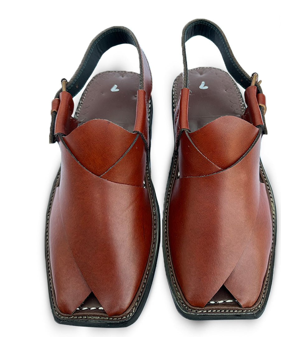 Simple Charsadda Handmade Peshwari Brown Chappal 👑