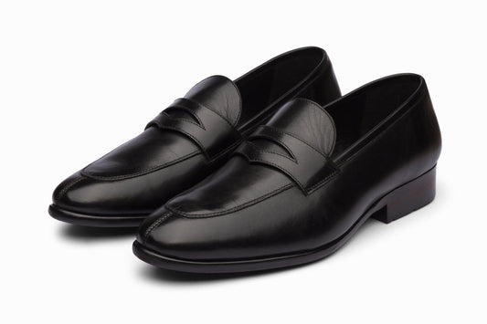 Split Toe Penny Loafers - Black