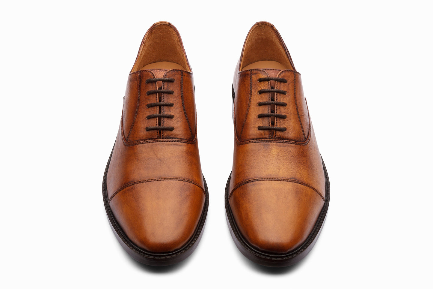 Cap Toe Oxford -  Distressed Tan Patina