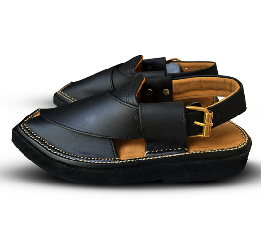 Captain Handmade Peshwari Black Chappal 👑