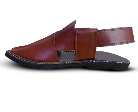 Simple Charsadda Handmade Peshwari Brown Chappal 👑