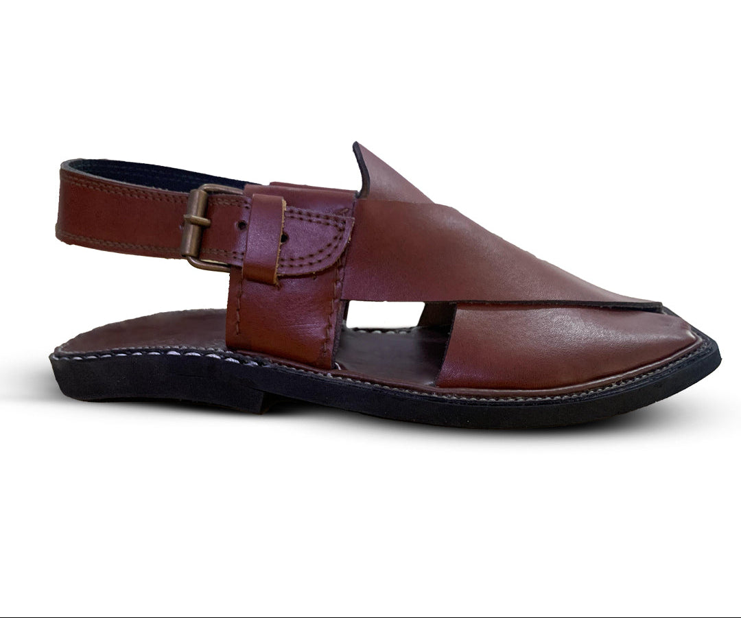 Simple Charsadda Handmade Peshwari Brown Chappal 👑