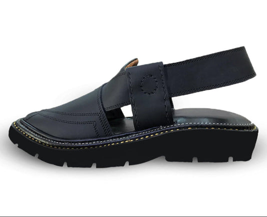 Special Vibram Charsadda Handmade Peshwari Black Chappal 👑